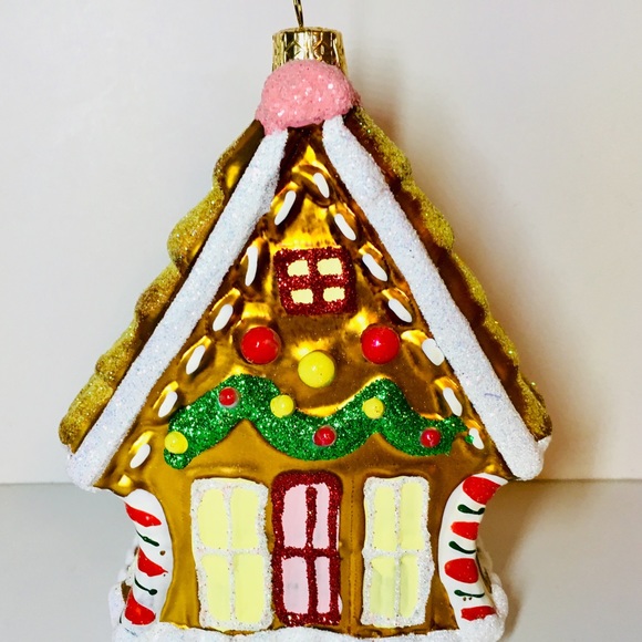 Polish Glass Gingerbread Candy House Ornament Xmas - Picture 4 of 8